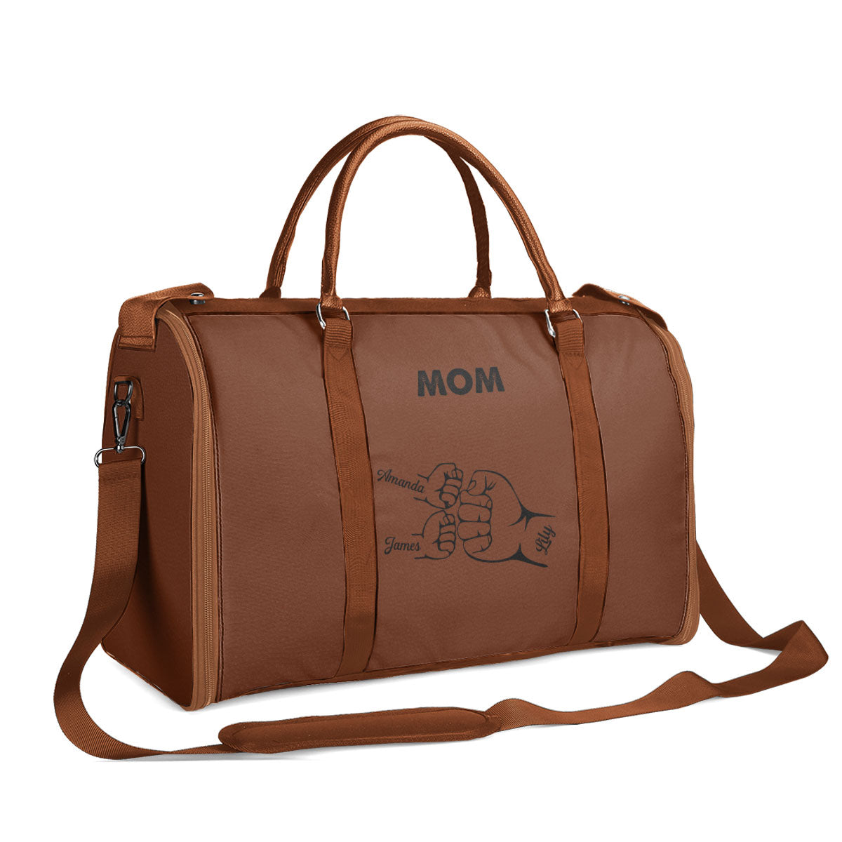 Dad/Mom/Grandma/Papa Family FistBump - Personalized Leather Duffle Bag SBDBHN18