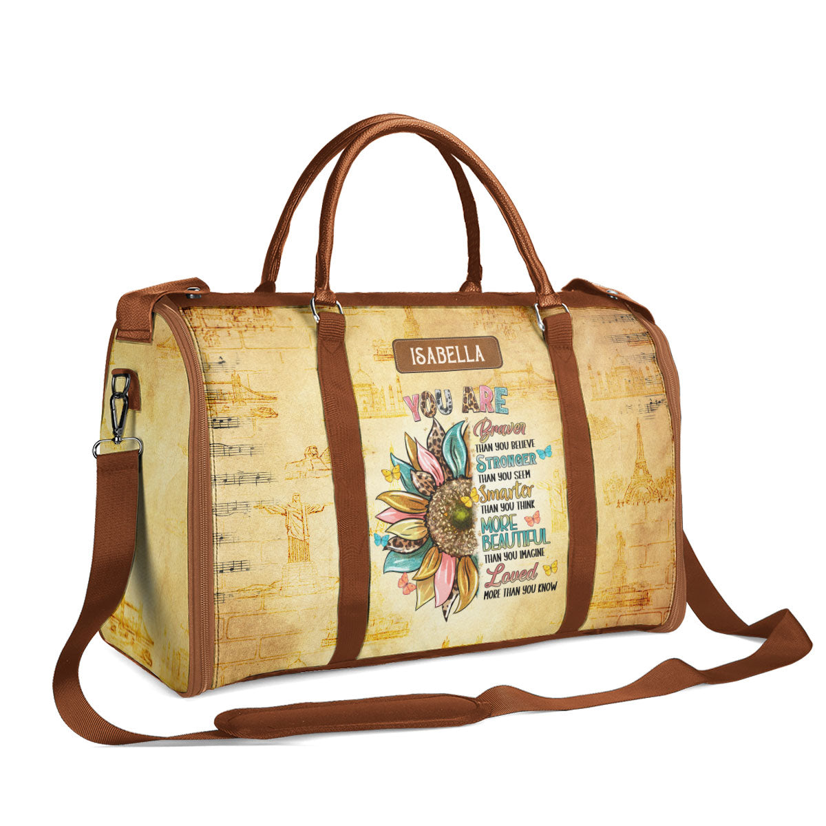 God Says You Are - Personalized Leather Duffle Bag SBHN19