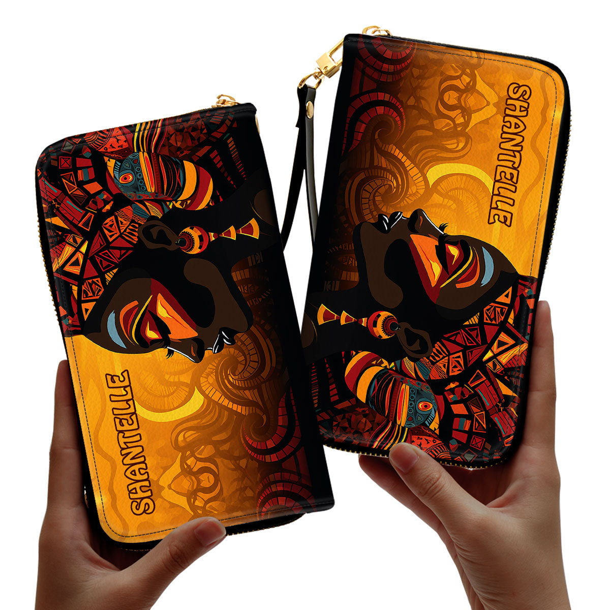 African Culture- Personalized Leather Clutch Purse SB102