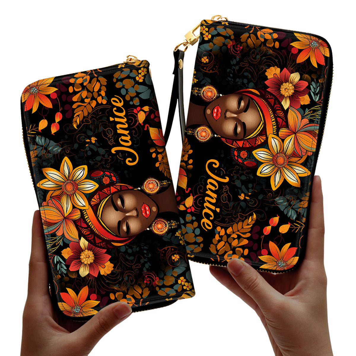 Radiant Roots - Personalized Leather Clutch Purse SB103