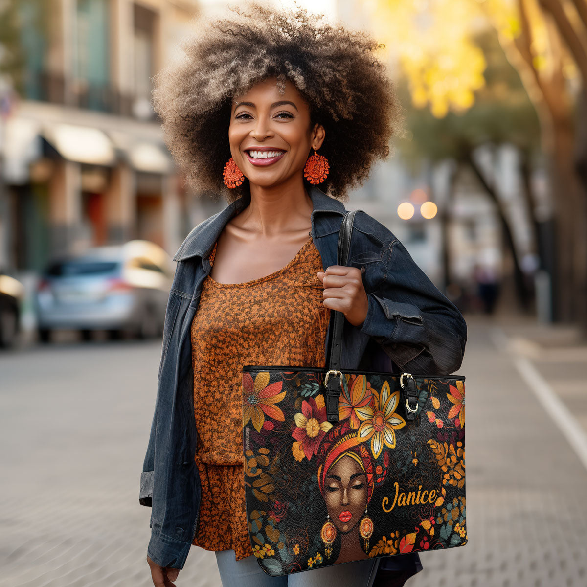 Radiant Roots - Personalized Leather Totebag SB103