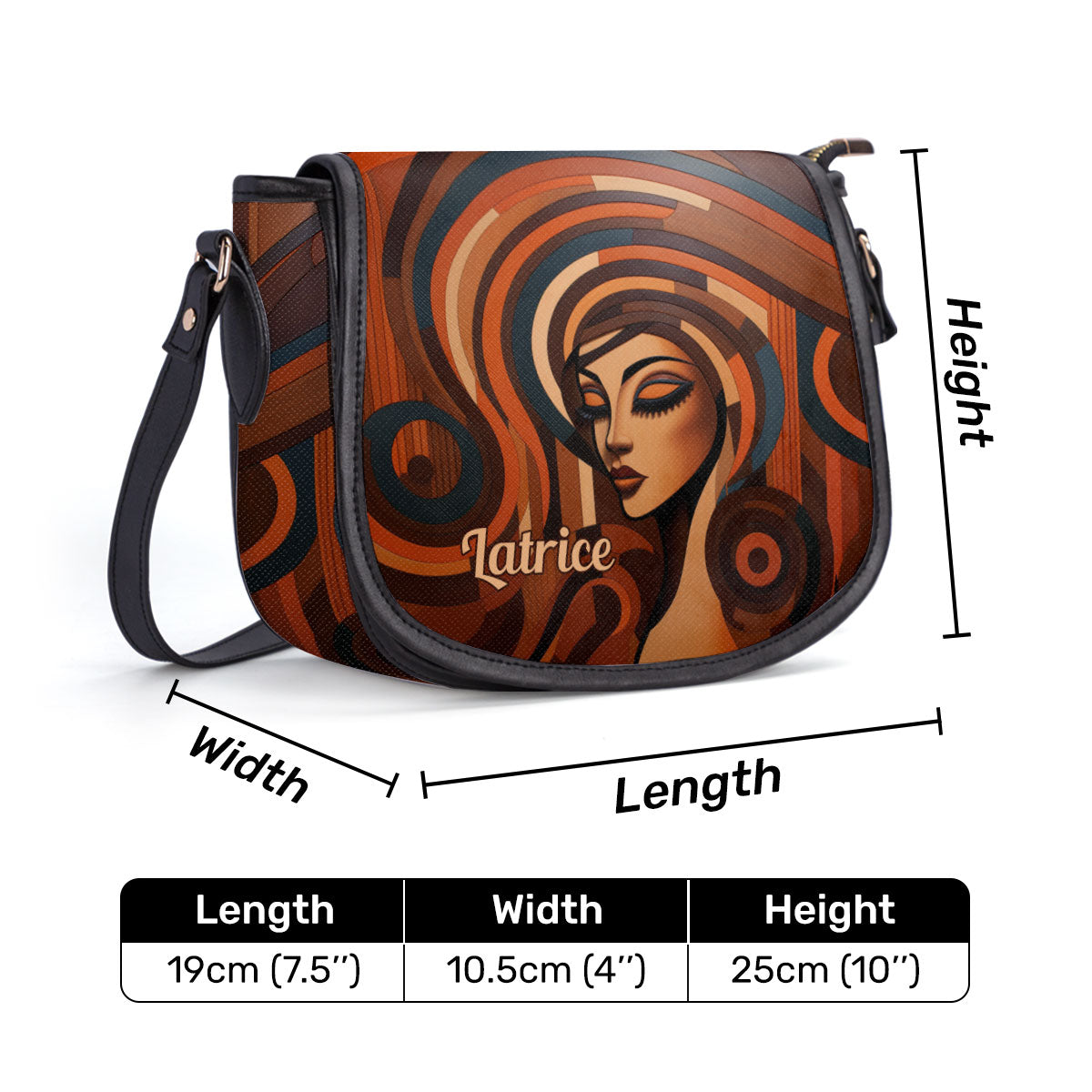 Harmony - Personalized Leather Saddle Cross Body Bag SB110