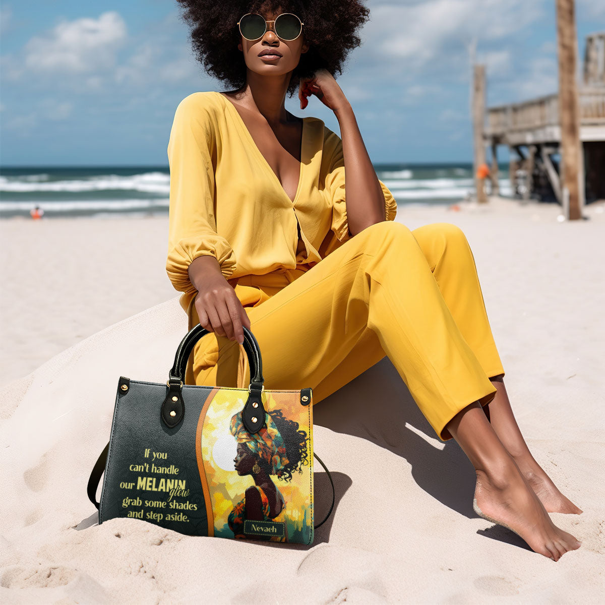MELANIN Glow - Personalized Leather Handbag - SB17
