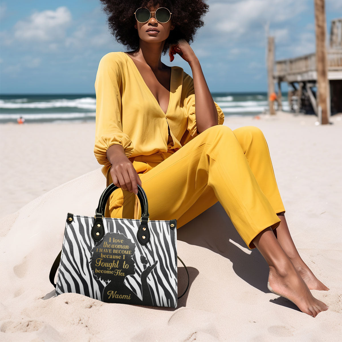 I Love The Woman I Have Become - Personalized Leather Handbag SB25