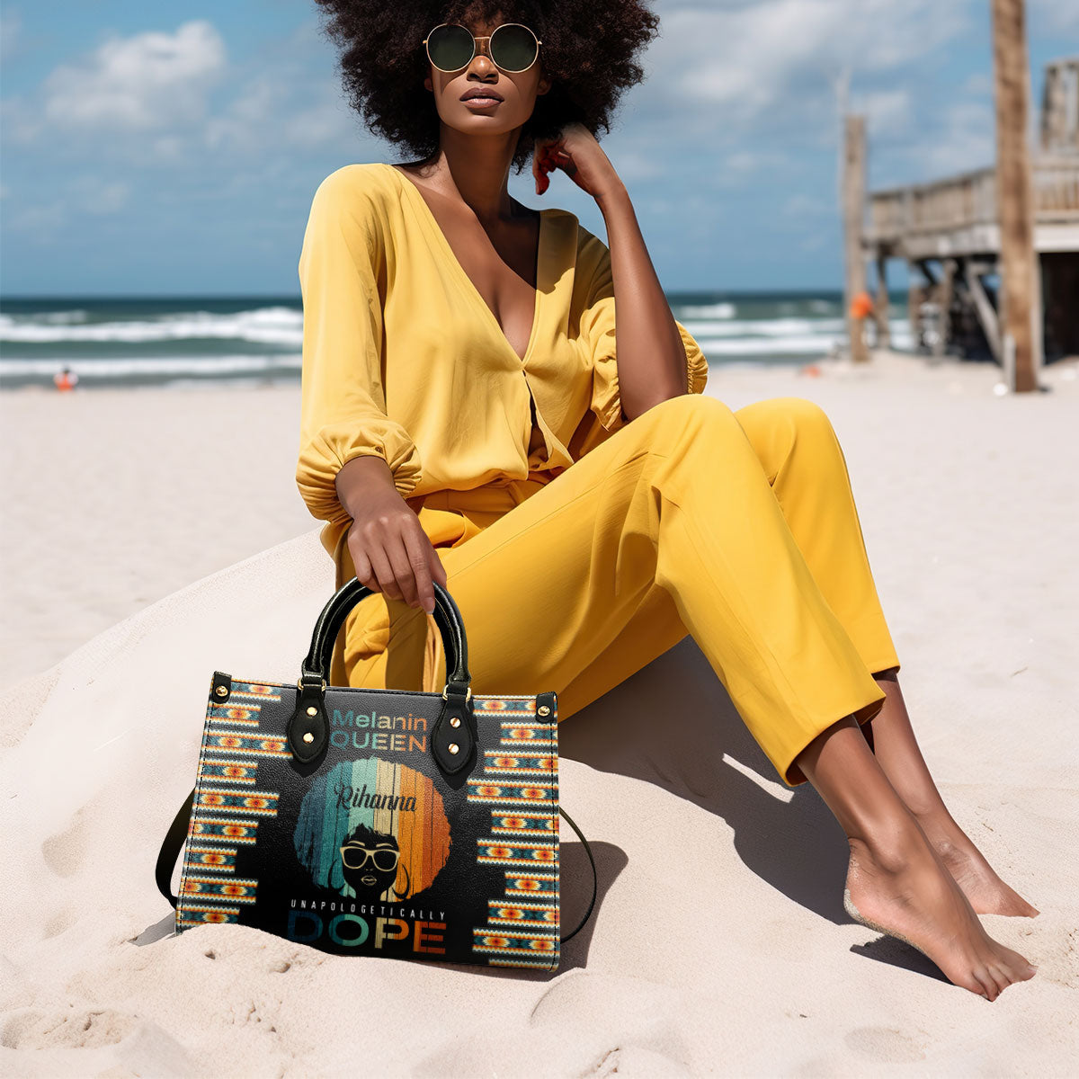 Melanin Queen - Personalized Leather Handbag SB31