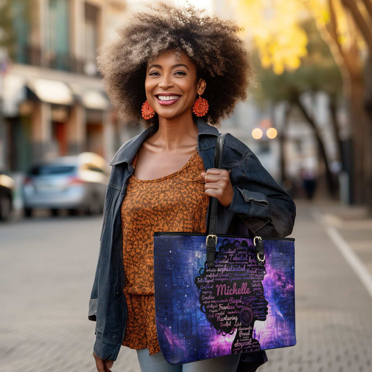 Black Queen - Personalized Leather Totebag SB47