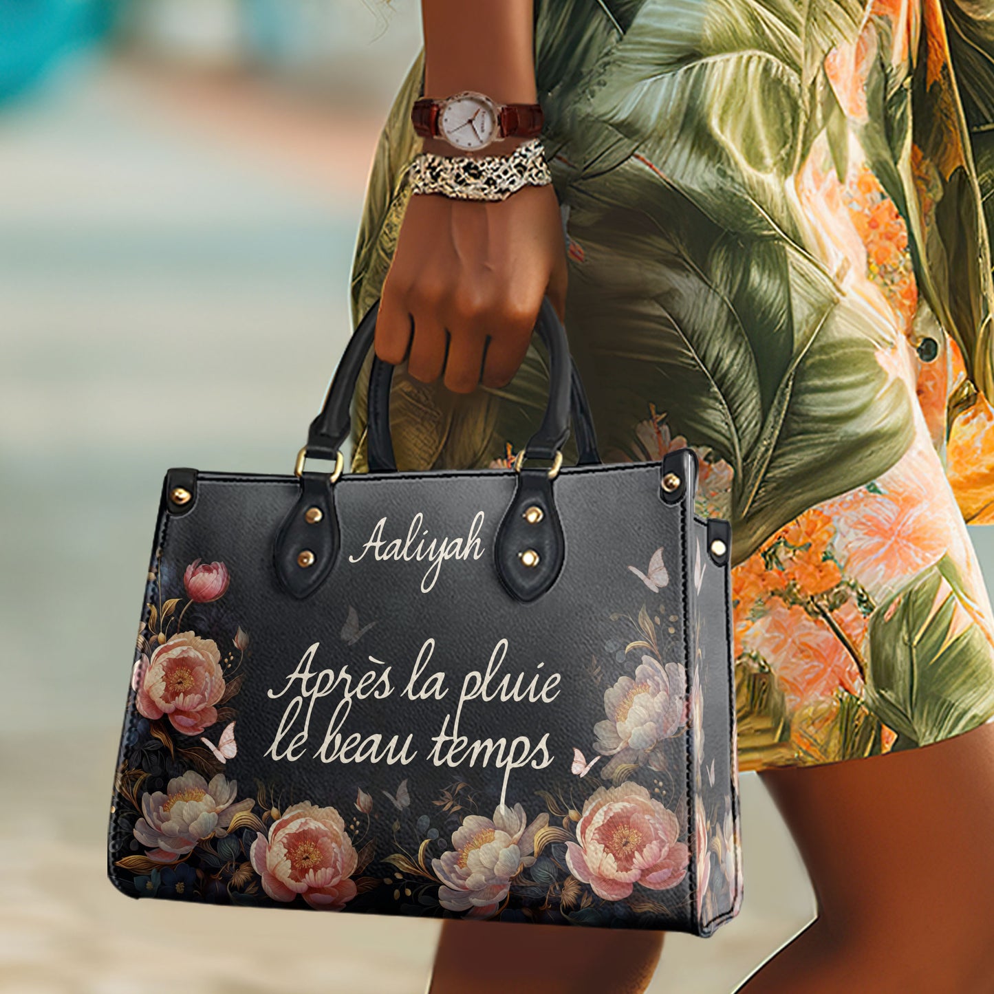 Après la pluie, le beau temps - Personalized Leather Handbag SB609