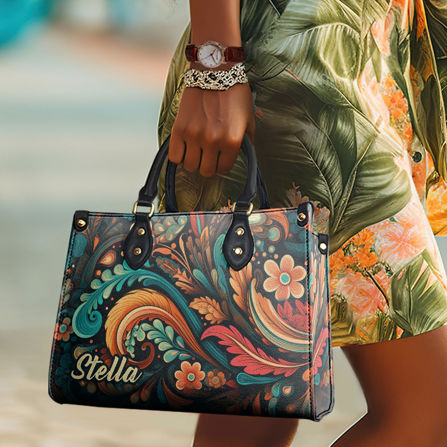 BLOOM - Personalized Leather Handbag STB127