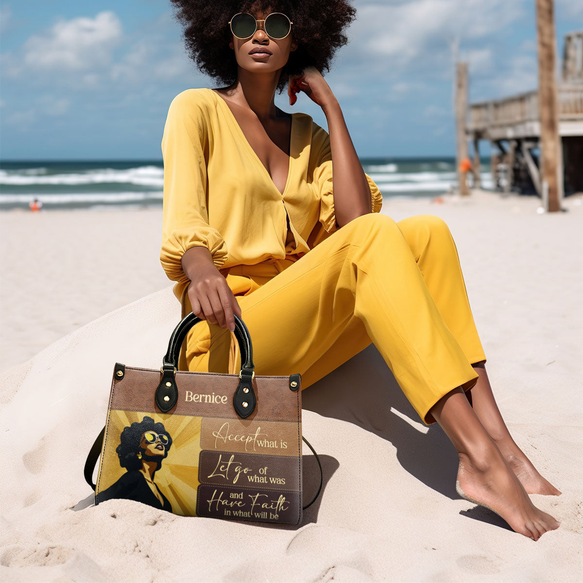 Have Faith In What Will Be - Personalized Leather Handbag STB13