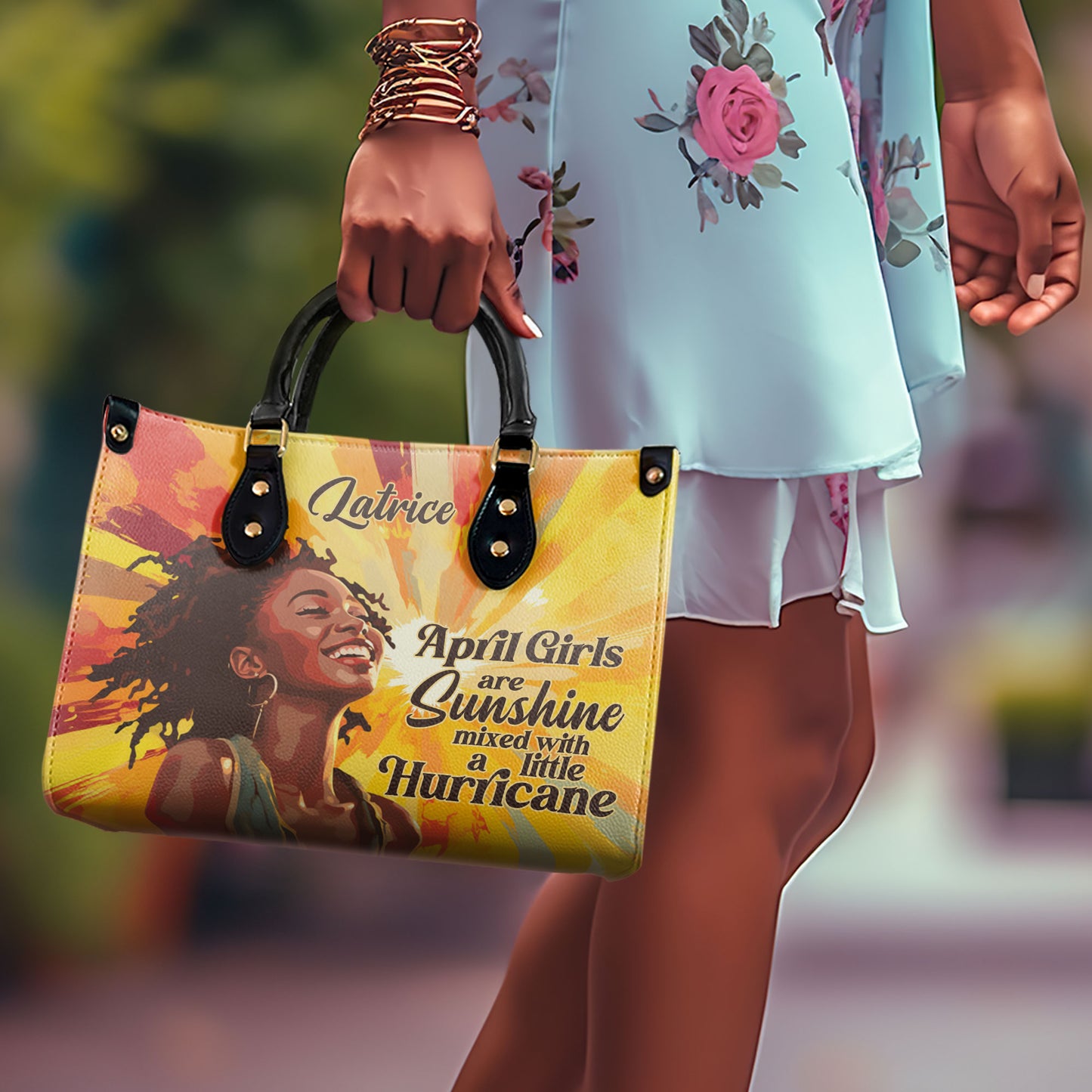 Girls Are Sunshine - Personalized Leather Handbag STB74