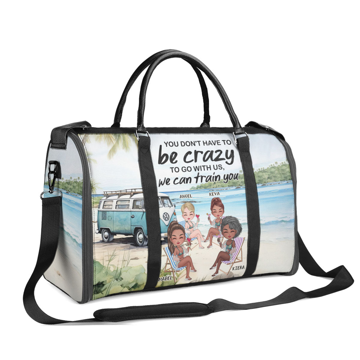 Besties Forever - Personalized Leather Duffle Bag SBDBN65