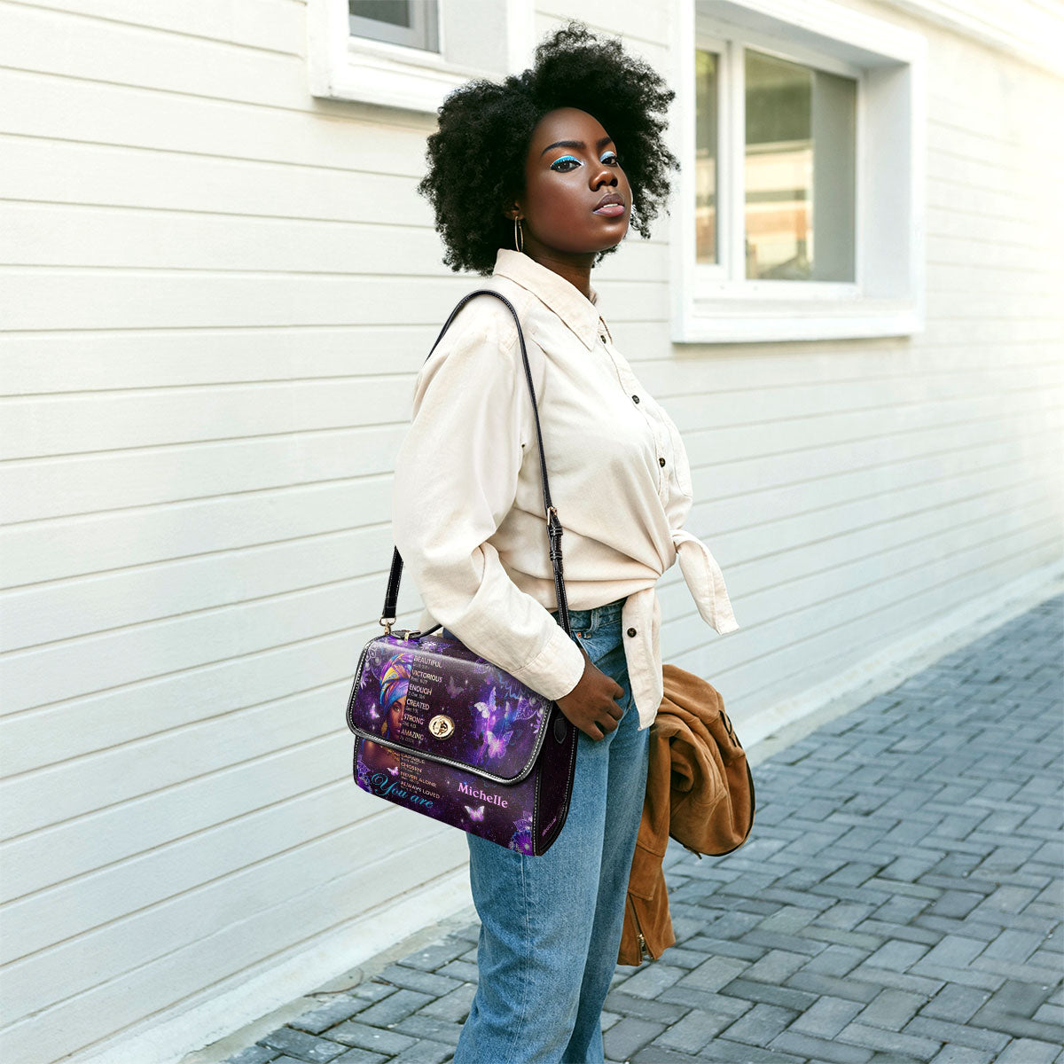God Says You Are - Personalized Leather Satchel Bag MB32