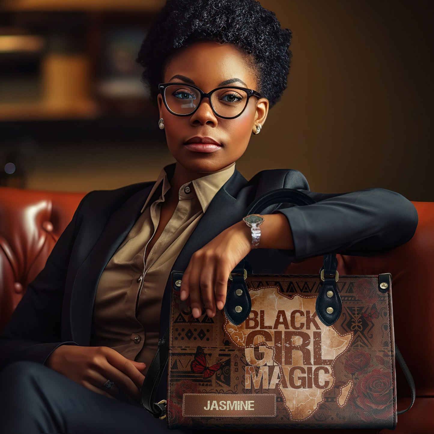 Black Girl Magic - Personalized Leather Handbag MB69
