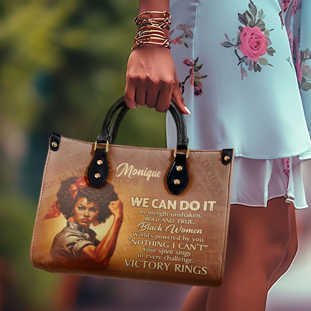 We Can Do it - Personalized Leather Handbag STB163