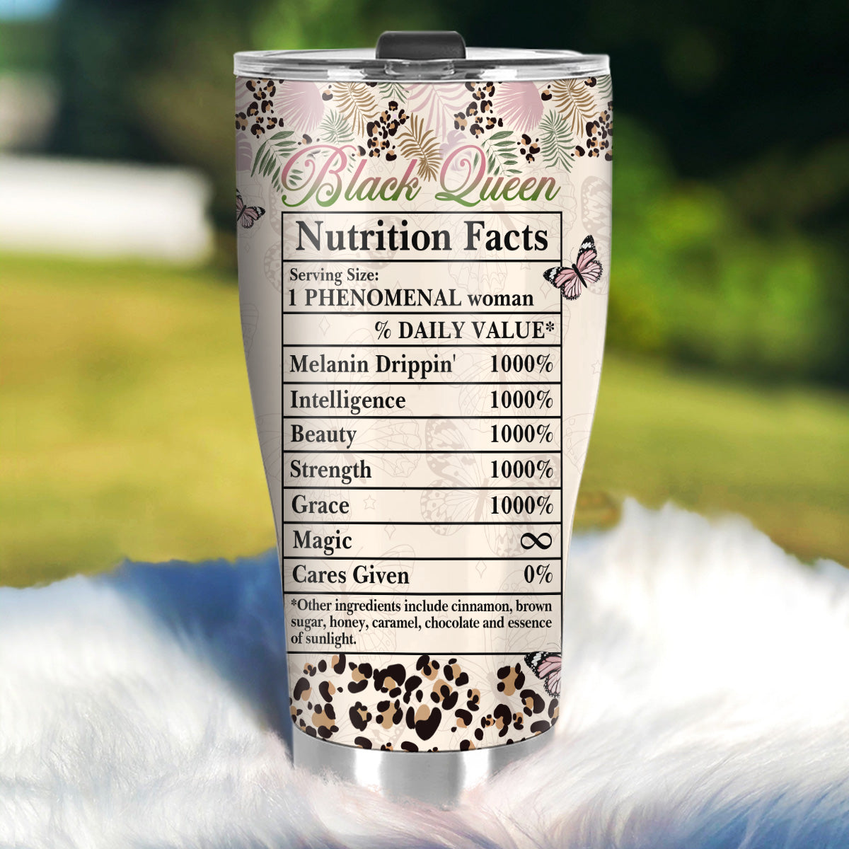 Black Queen Nutrition Facts - Personalized Stainless Steel Tumbler
