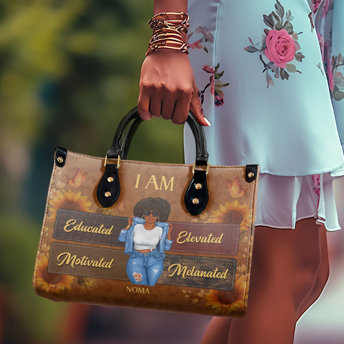 I Am - Personalized Leather Handbag STB03