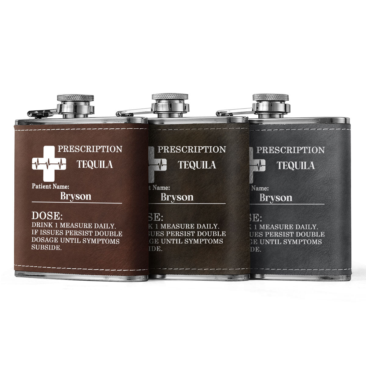 Drinking Is My Therapy - Personalized Leather Flask SBLFLALM2126L