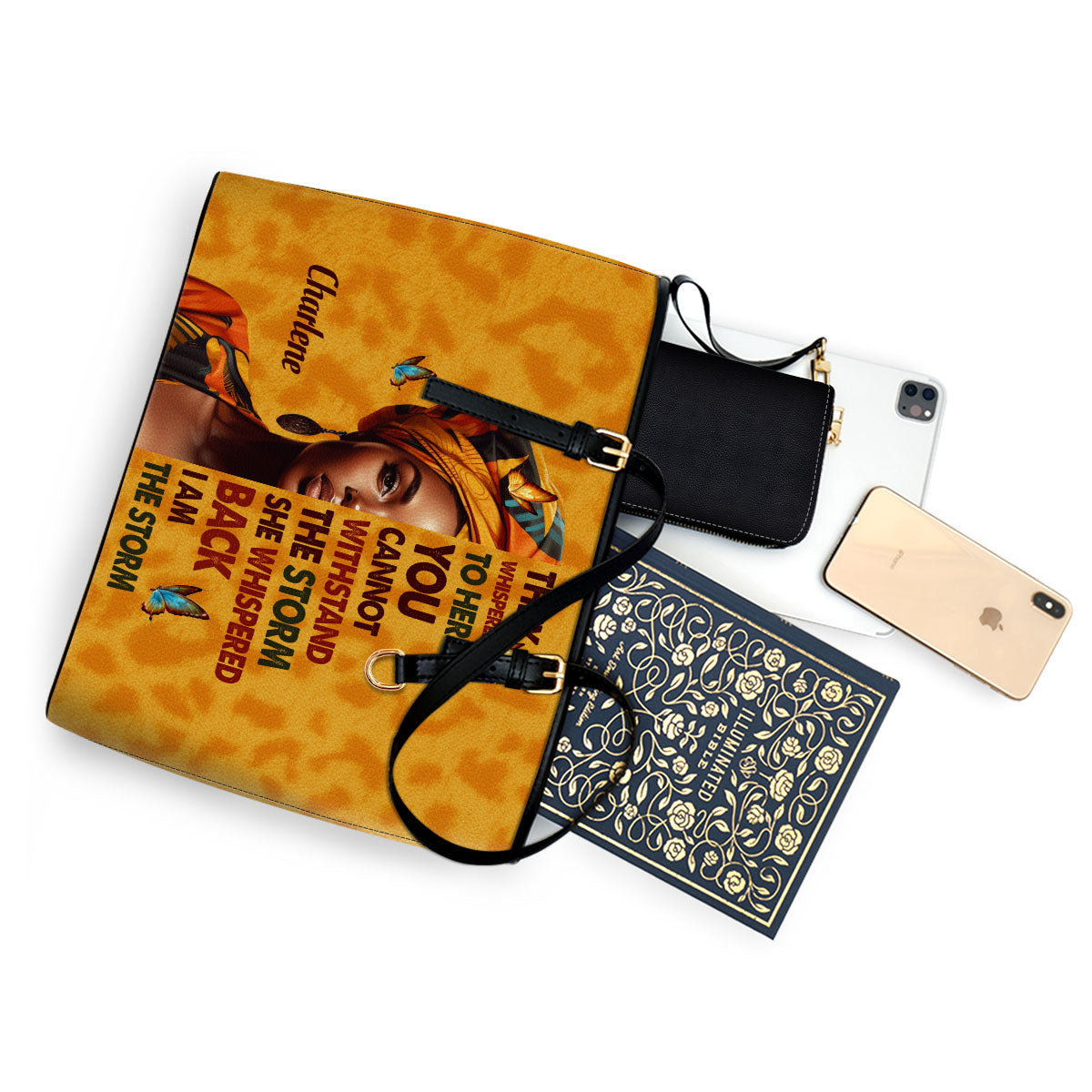 I Am The Storm - Personalized Leather Totebag SB23