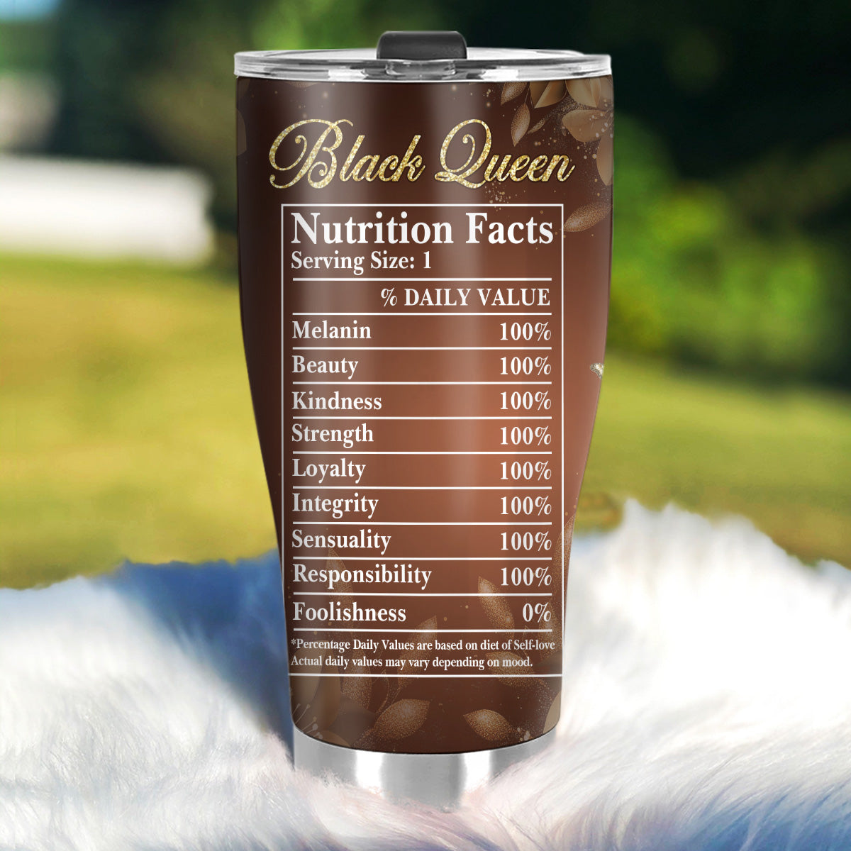Black Queen Nutrition Facts - Personalized Stainless Steel Tumbler