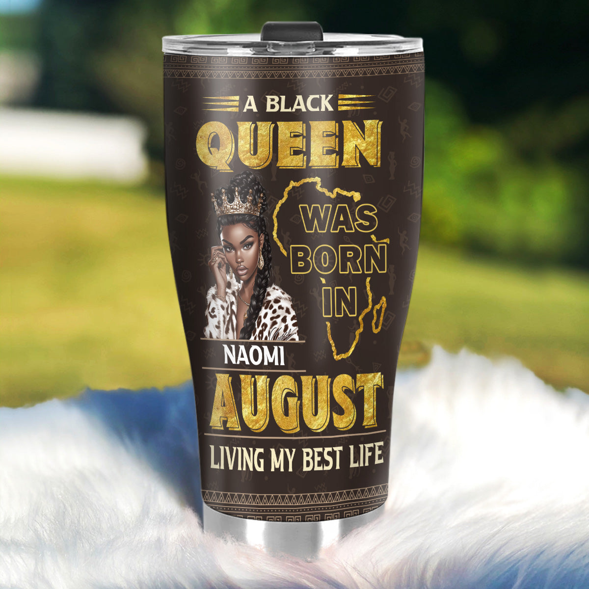 A Black Queen Living My Best Life - Personalized Stainless Steel Tumbler