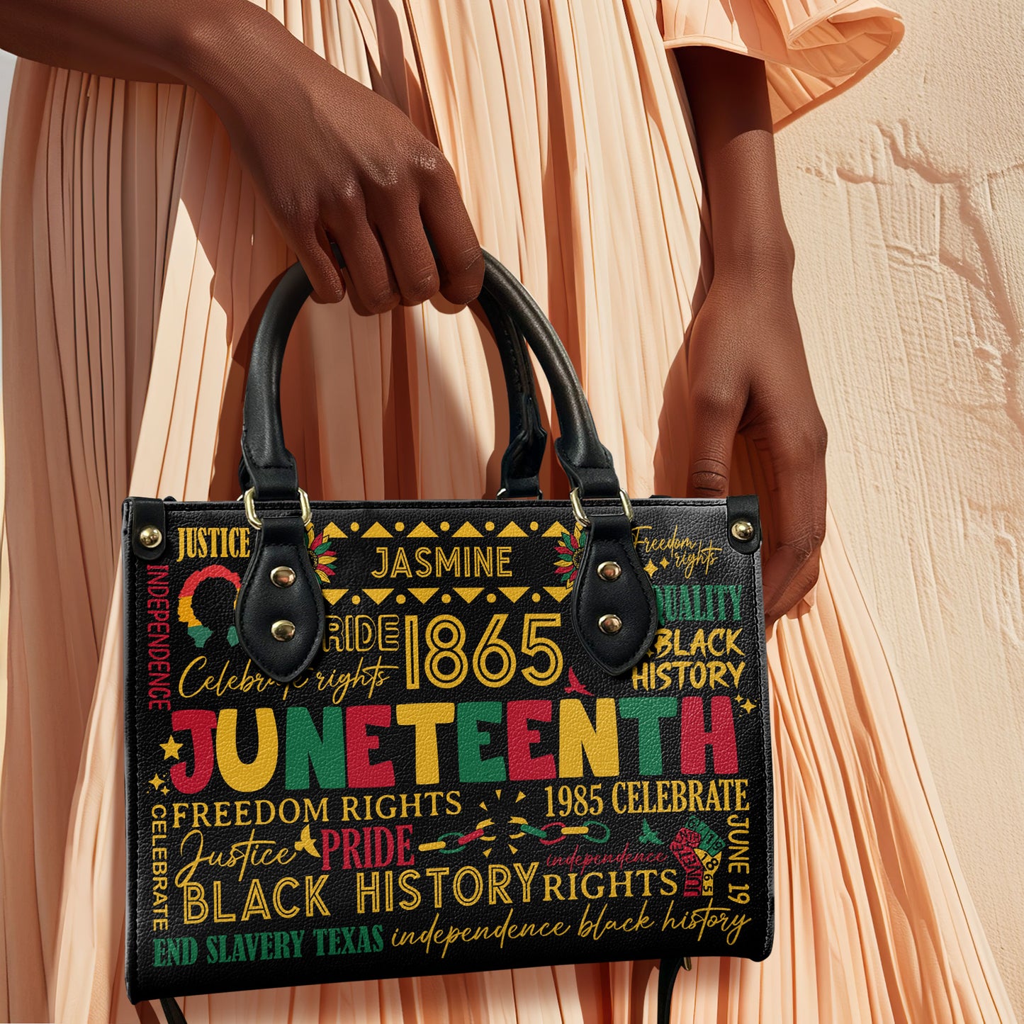 Juneteenth - Personalized Leather Handbag SBLHBT55