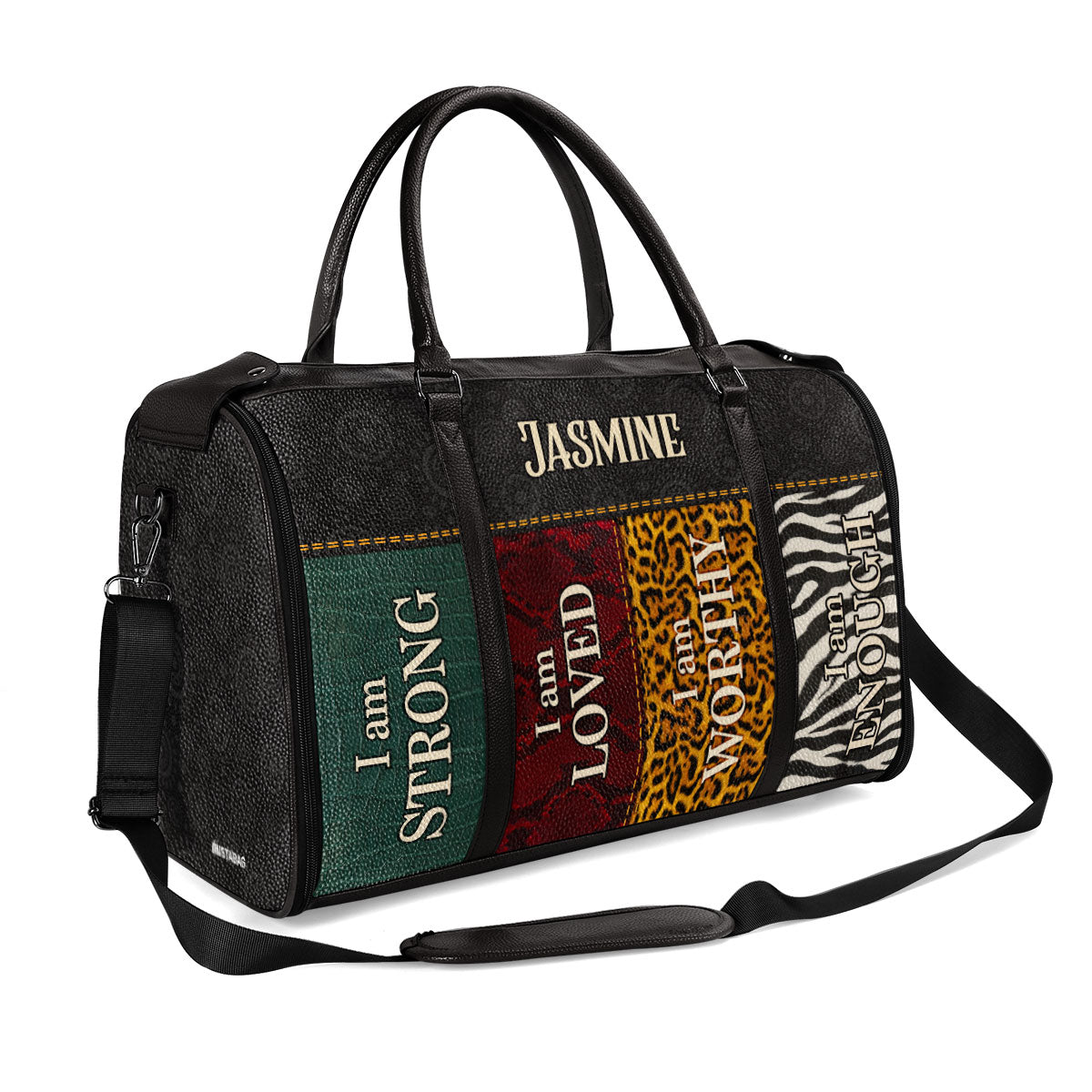 I Am - Personalized Leather Duffle Bag SB08