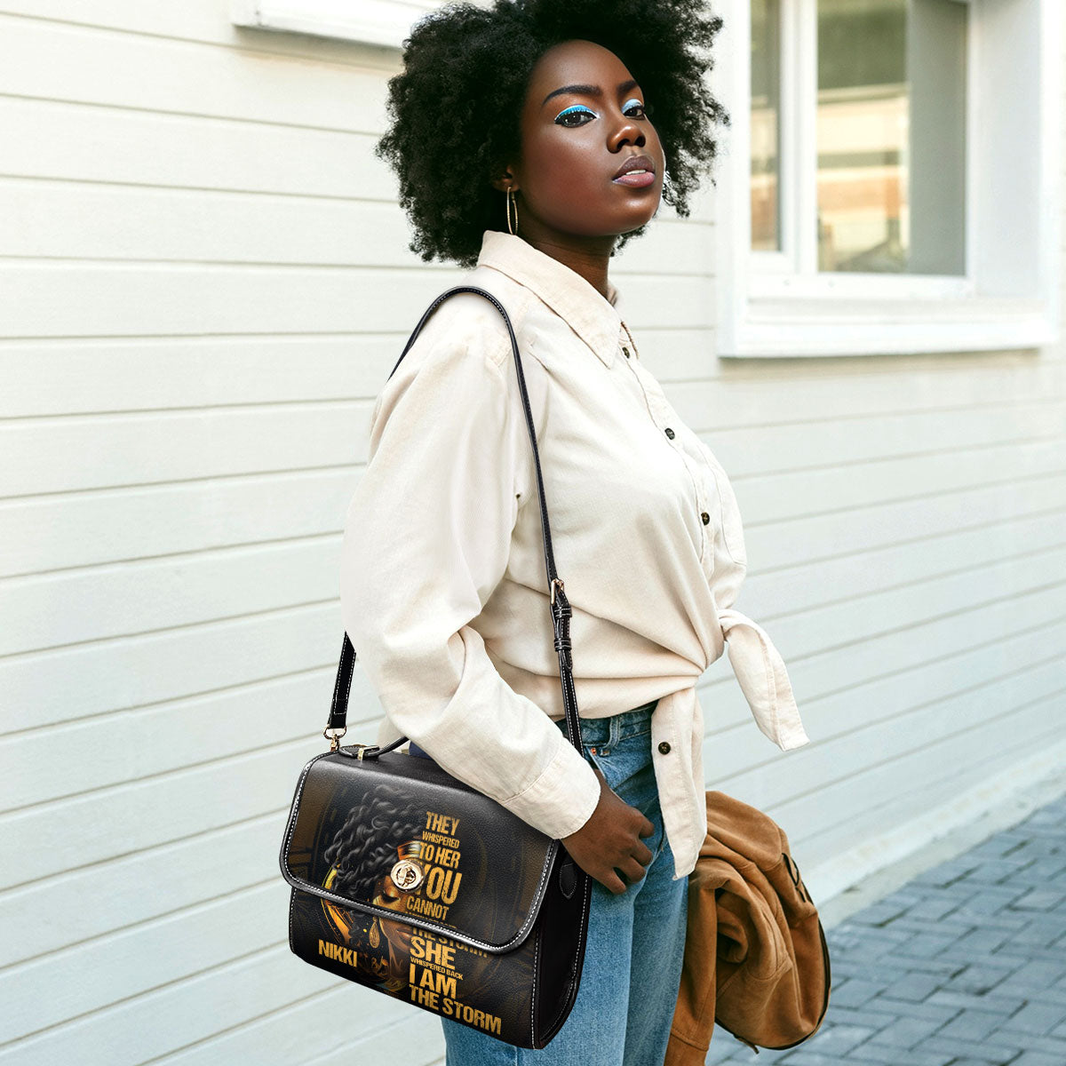 I Am The Storm - Personalized Leather Satchel Bag SB113
