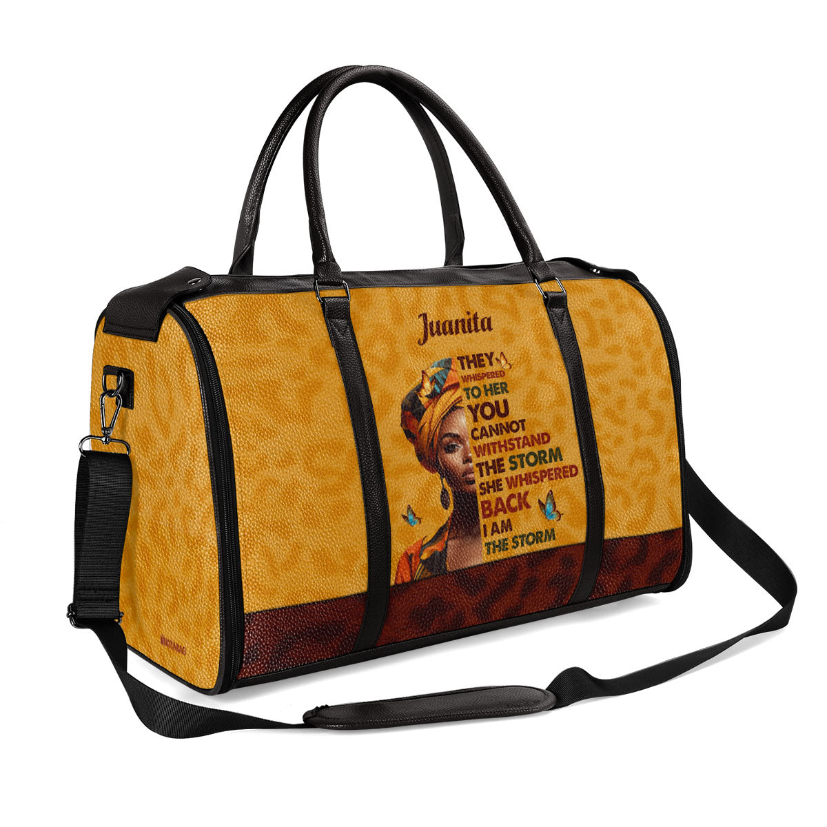 I Am The Storm - Personalized Leather Duffle Bag SB23