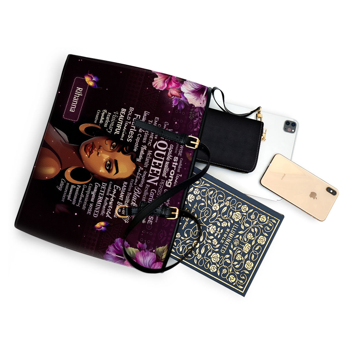 Black Queen - Personalized Leather Totebag SB37