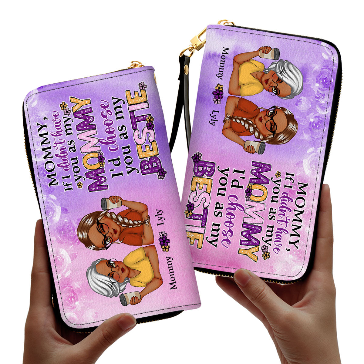 Mom You As My Bestie - Personalized Leather Clutch Purse SBCPLT1967L