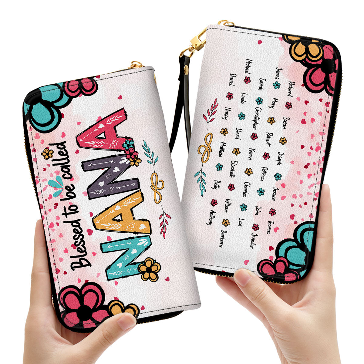 Blessed To Be Called Nana - Personalized Leather Clutch Purse MS101