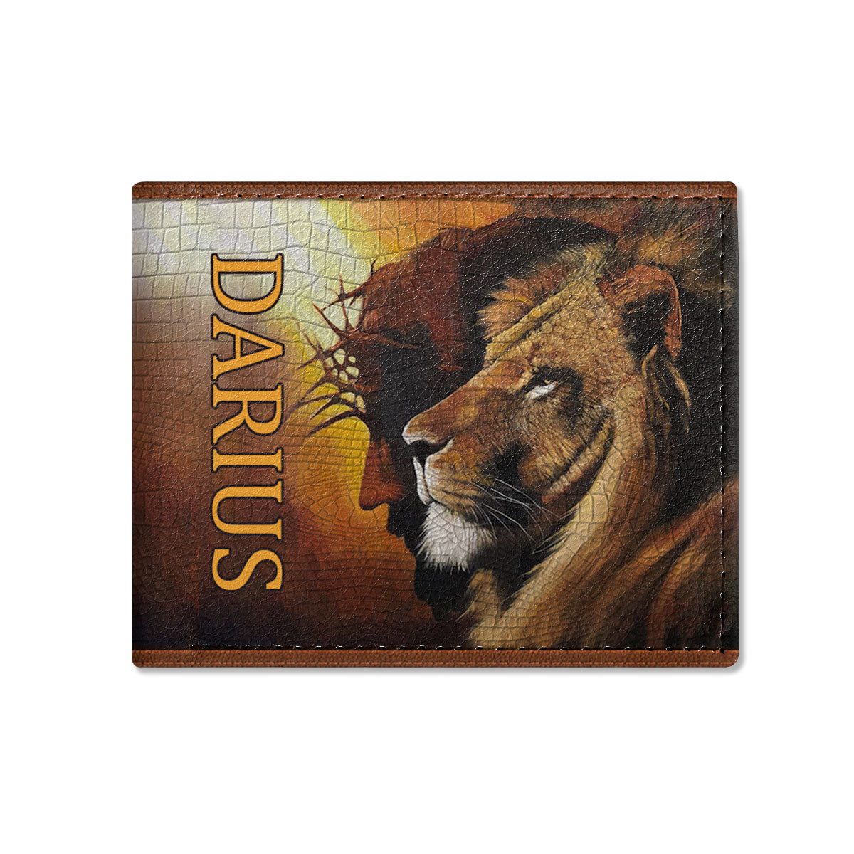 Name Of Jesus - Personalized Leather Folded Wallet SBLFWM1030