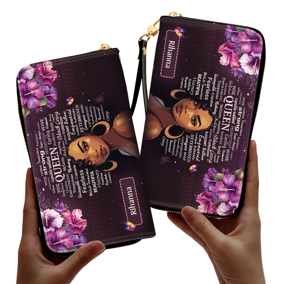 Black Queen - Personalized Leather Clutch Purse SB37