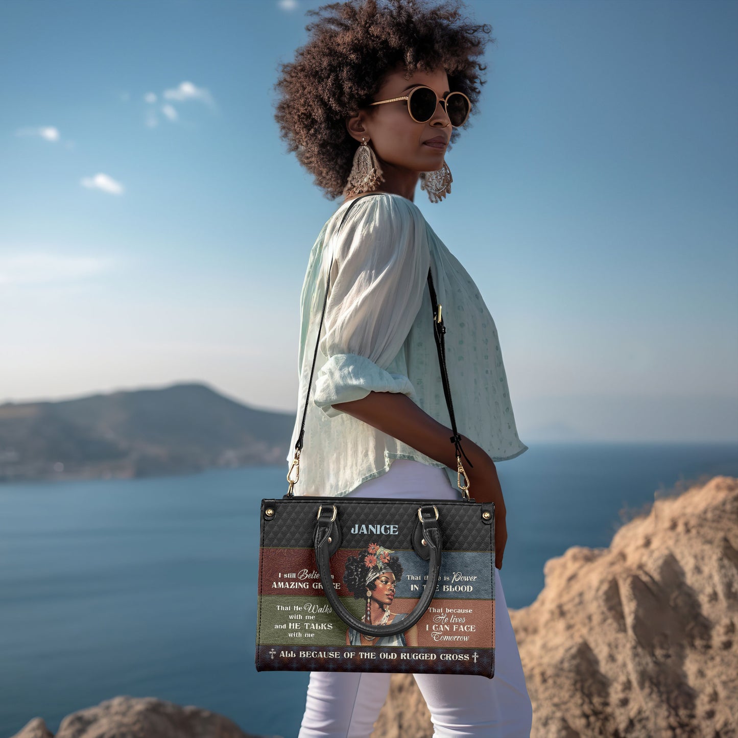 I Still Believe In Amazing Grace - Personalized Leather Handbag MB52