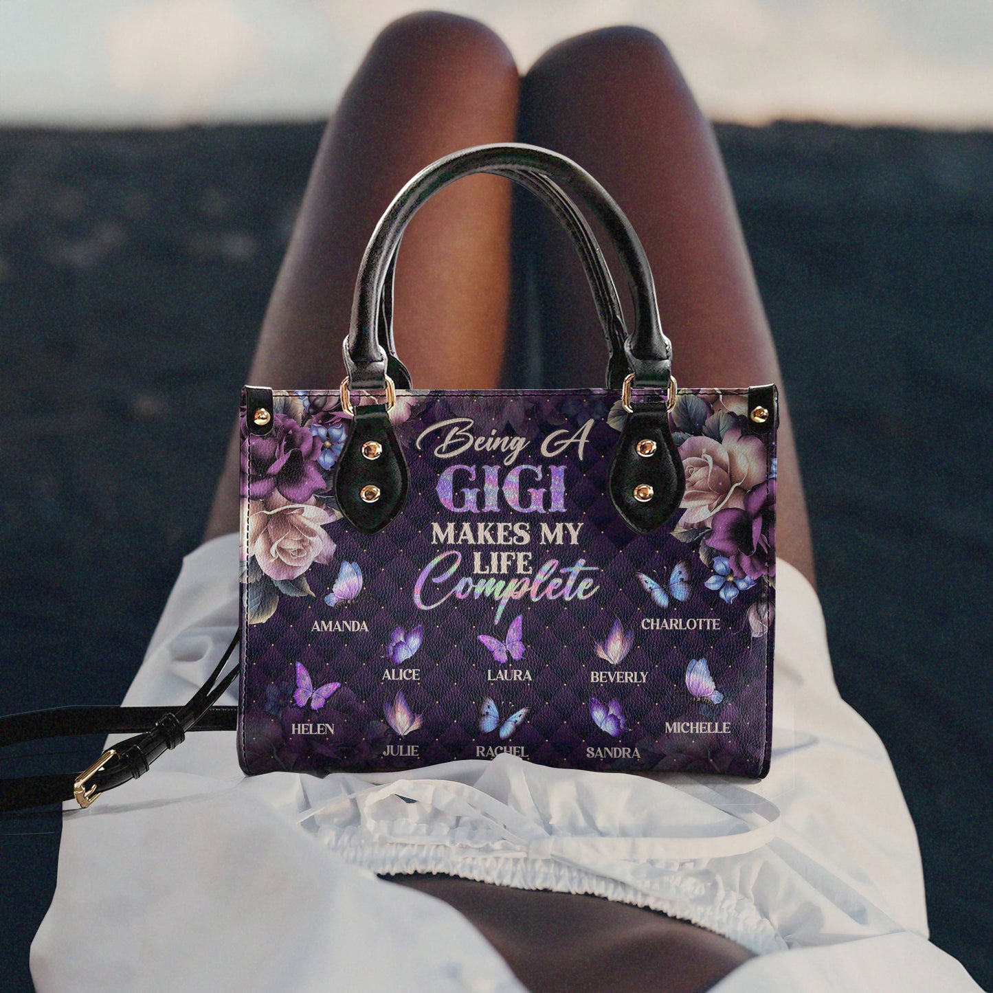 Being A Gigi Makes My Life Complete - Personalized Leather Handbag SBLHBLM2279D