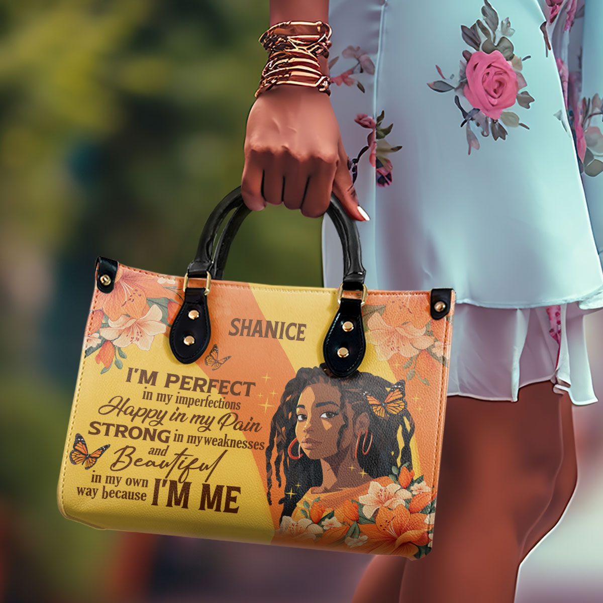 I'm Perfect - Personalized Leather Handbag STB181