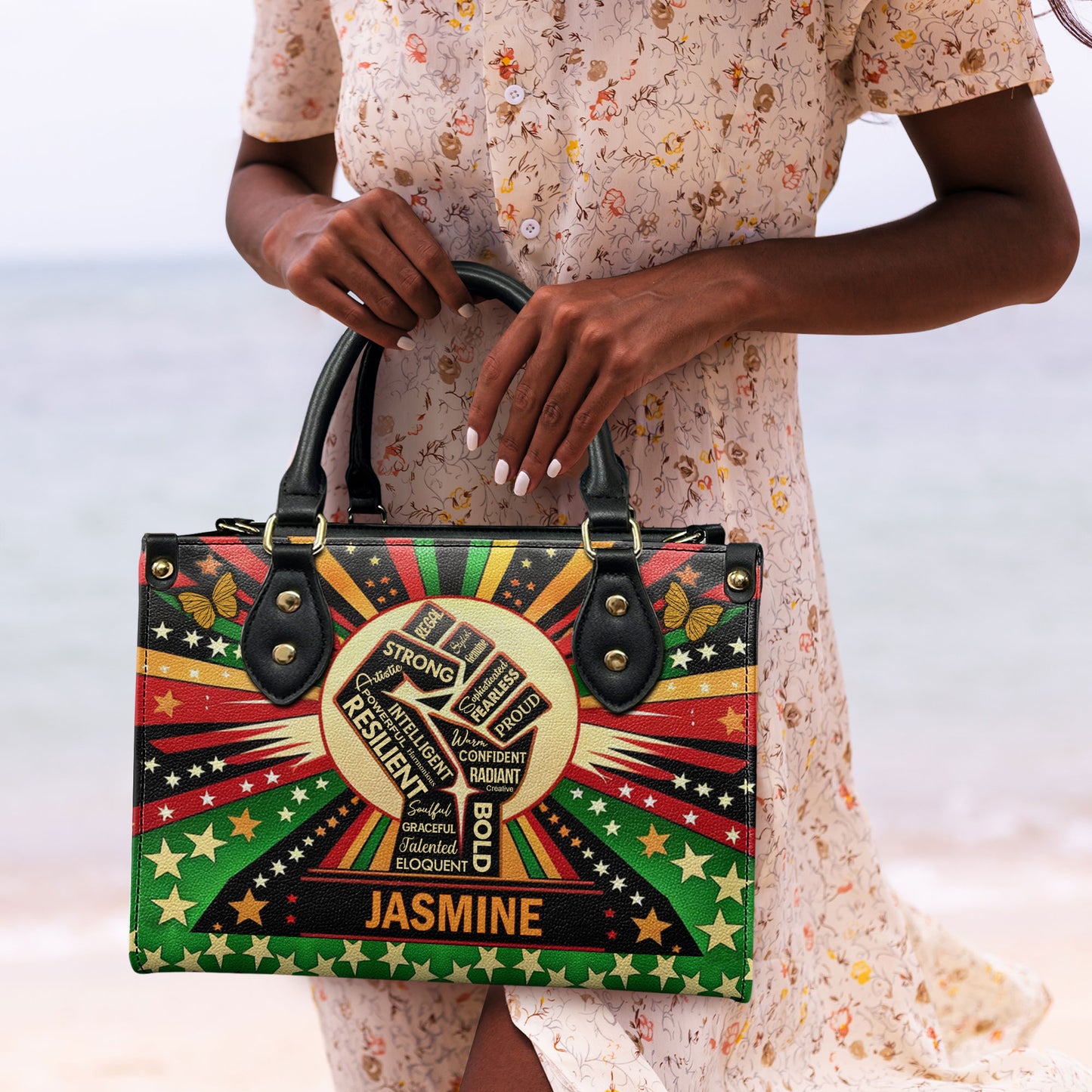 Juneteenth Spirit - Personalized Leather Hand Bag SBLHBT63
