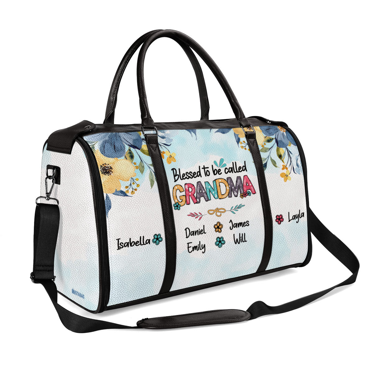 Blessed Nana - Personalized Leather Duffle Bag MS101
