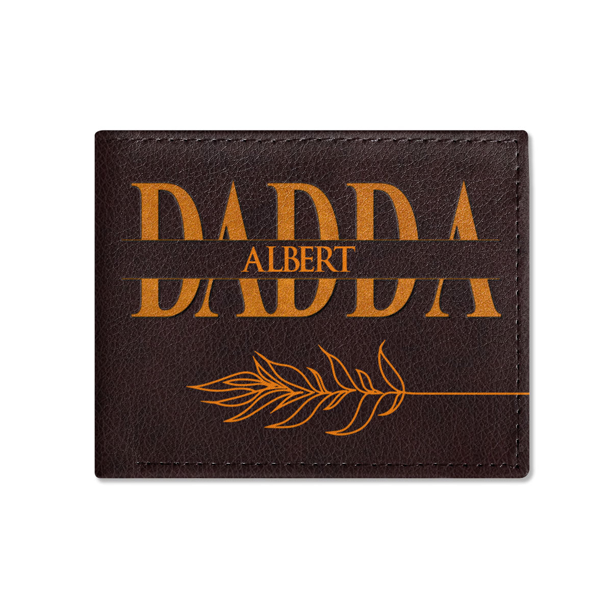 Daddy - Personalized Leather Folded Wallet SBLFWH864
