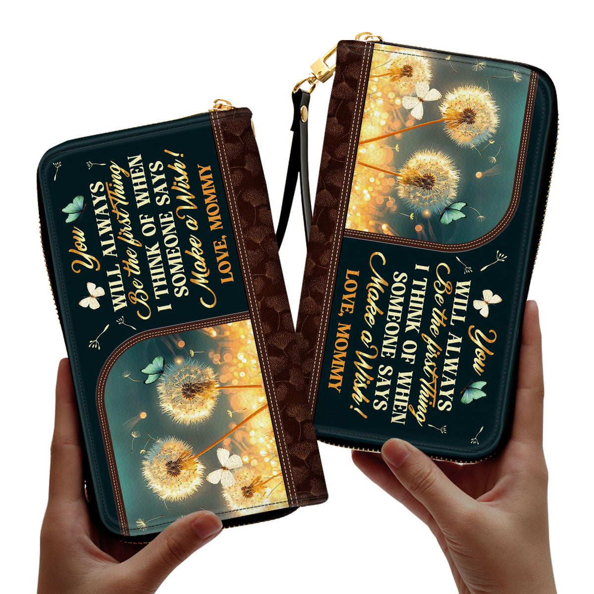 You Will Always Be The First Thing I Think Of - Personalized Leather Clutch Purse SBCPLM2090L