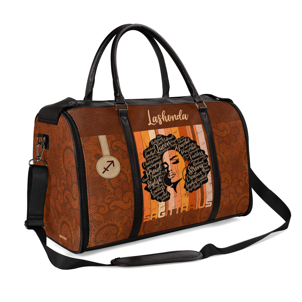 Horoscope - Personalized Leather Duffle Bag STB156
