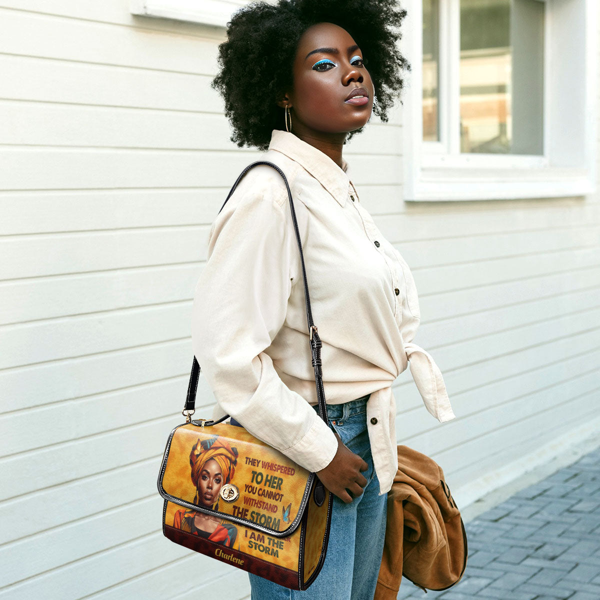 I Am The Storm - Personalized Leather Satchel Bag SB23