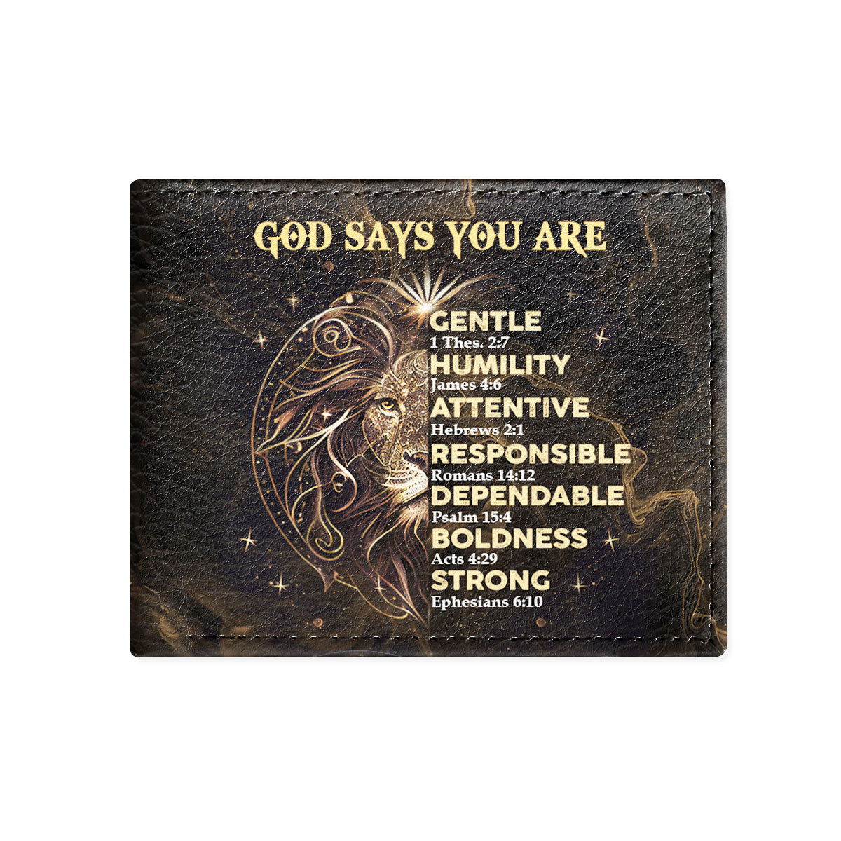 God Says You Are - Personalized Leather Folded Wallet SBLFWLTU2711TA