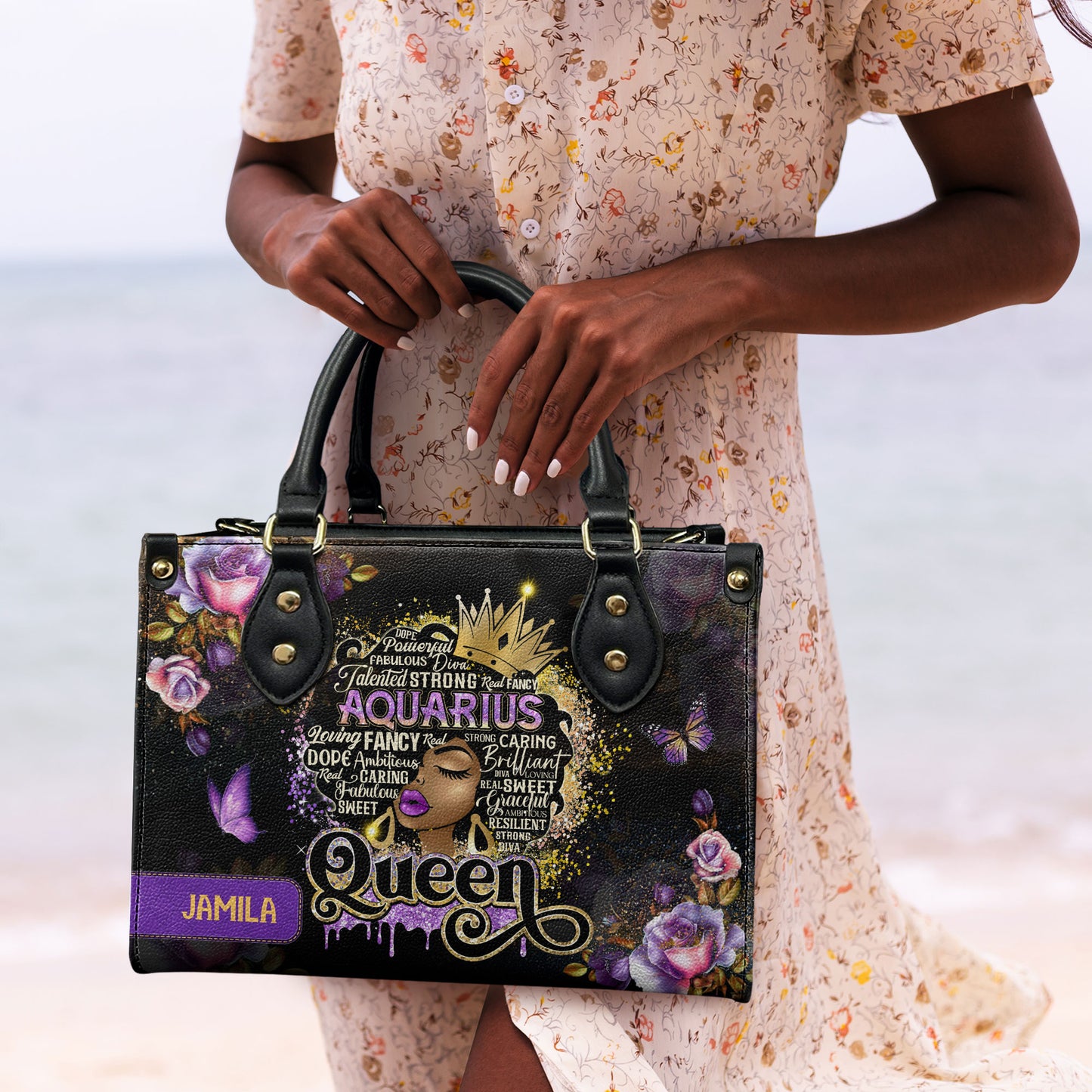 Zodiac Queen - Personalized Leather Handbag SBLHBLM1384L