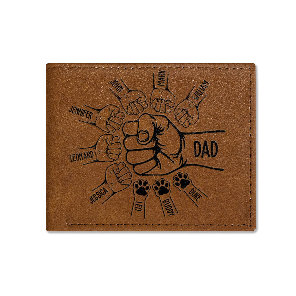 Best Dad Ever - Personalized Leather Folded Wallet SBLFWH860