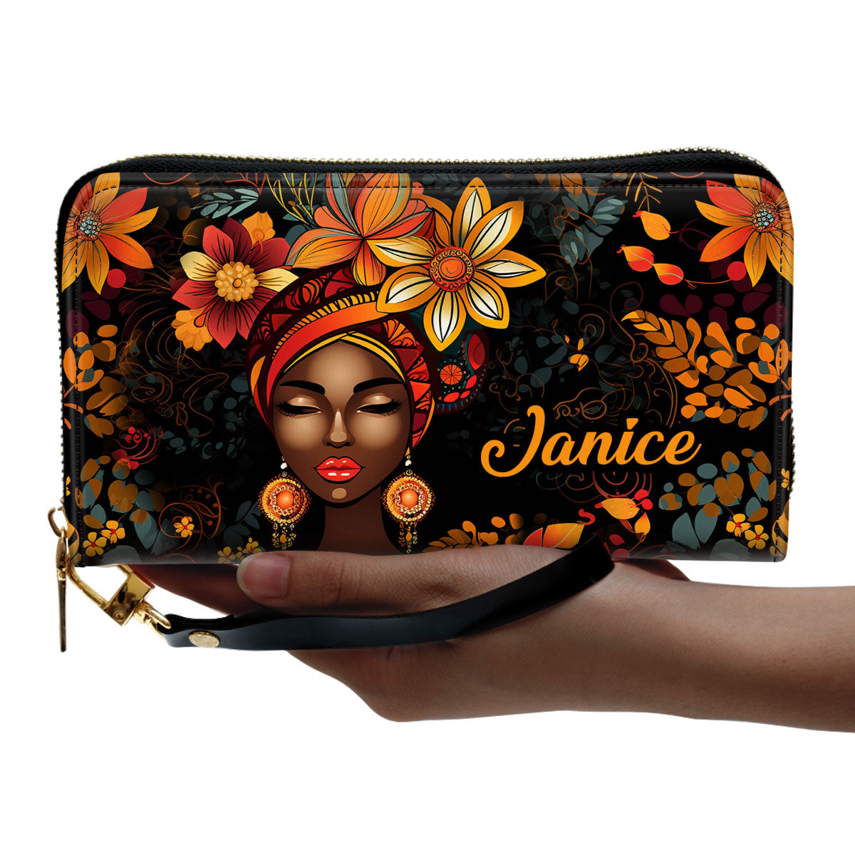Radiant Roots - Personalized Leather Clutch Purse SB103