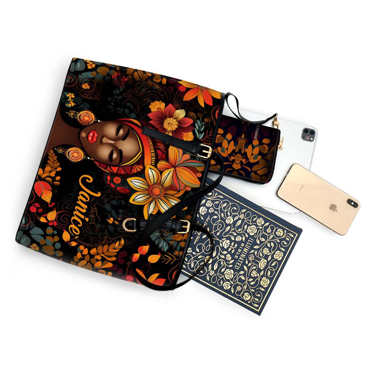 Radiant Roots - Personalized Leather Totebag SB103