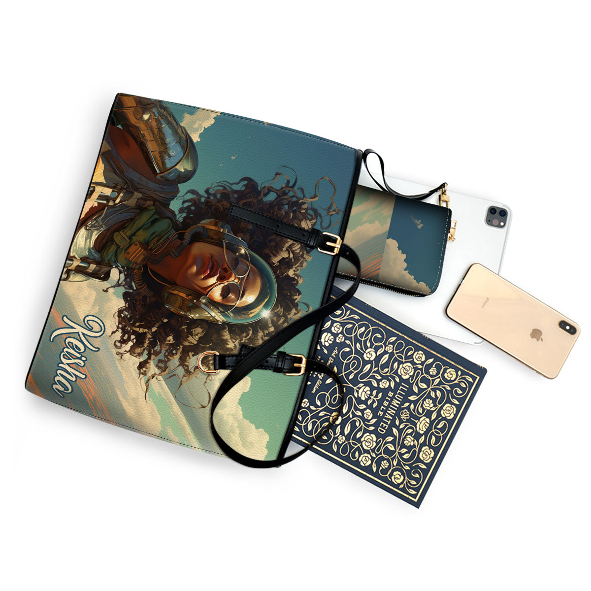 Afrofuturism - Personalized Leather Totebag SB112