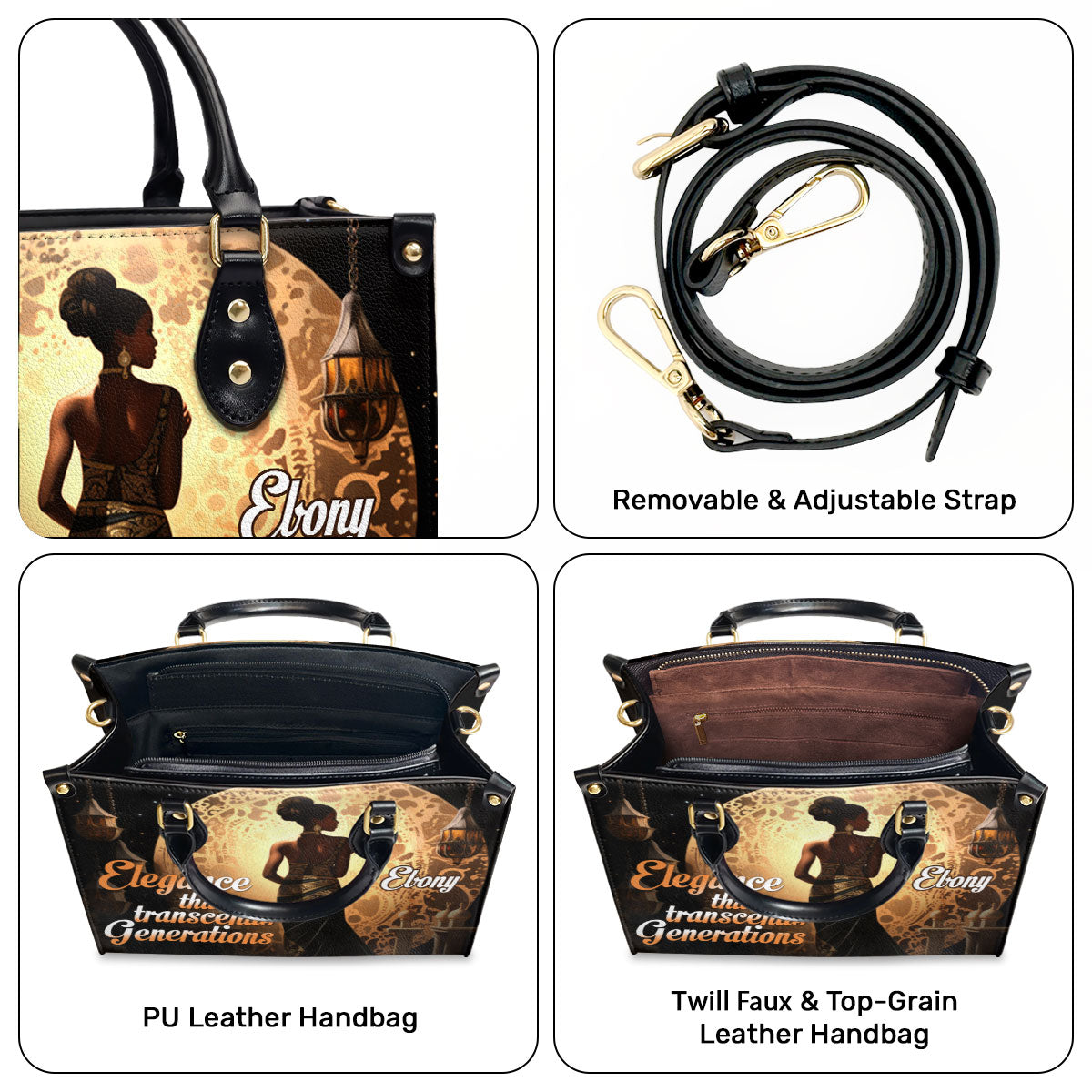 Elegance That Transcends Generations1 - Personalized Leather Handbag SB307a