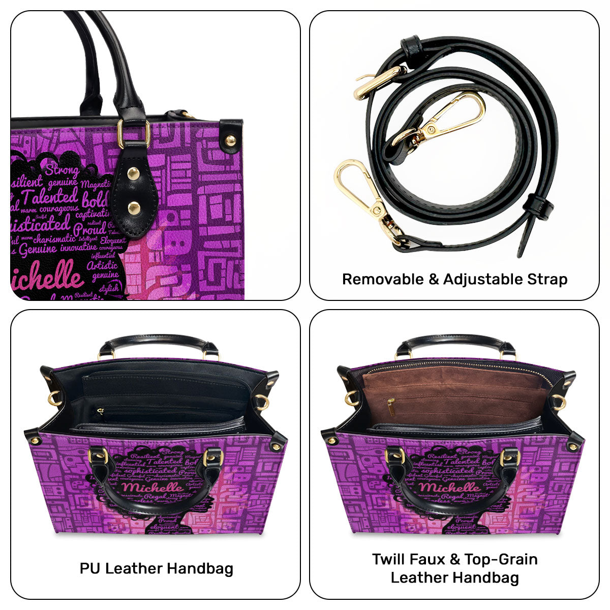 Afro Queen - Galaxy Personalized Leather Handbag SB47